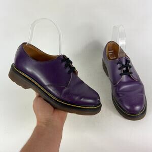 Dr Martens Air Wair Oxford Womens 5 Purple Leather Round Toe Lace Up Dress Shoes